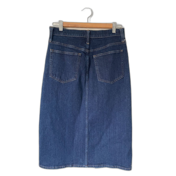 J Crew Dark Rinse Denim Pencil Midi Skirt SOLD OUT Size 27 Small NWOT $128 - Picture 8 of 10